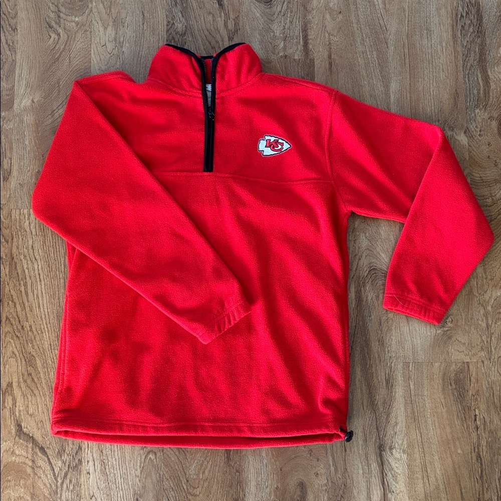 NFL KANSAS CITY CHIEFS Red Men’s Fleece Quarter Zip Pullover